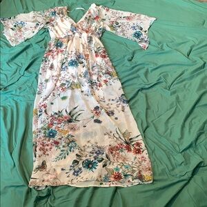 Floral Maxi Dress with Bell Sleeves